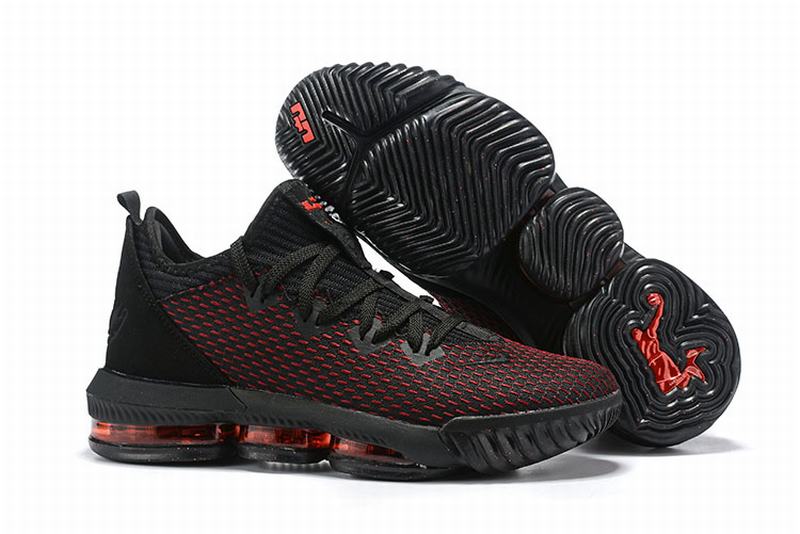 Nike Lebron James 16 Air Cushion Low Shoes Black Red